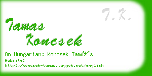 tamas koncsek business card